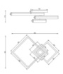 Immagine di Plafoniera Bianca Design Geometrico 3 Quadrati Led 32w 4000k Camino Trio