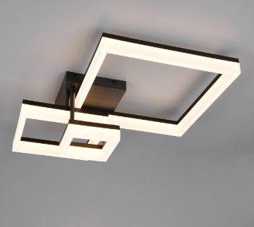 Immagine di Plafoniera Geometrica Nera 3 Quadrati Led 32w 3000k Camino Trio