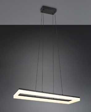Immagine di Lampadario Led Da Tavolo Nero Rettangolare 27w 3000k Camino Trio