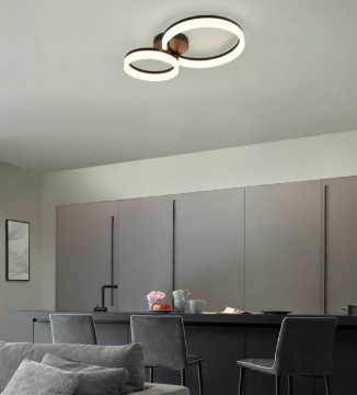 Immagine di Plafoniera Cerchi Neri Led 22w 3000k Scope Trio Lighting