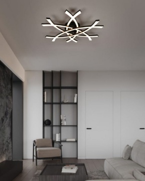 Immagine di Plafoniera Design Inteccio Nero Led 33w 3000k Pollock Trio Lighting