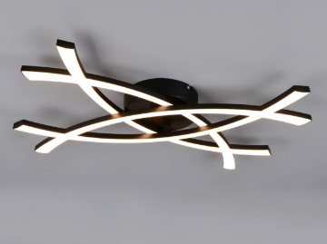 Immagine di Plafoniera Intrecciata Nera Pollock Led 22w 3000k Trio Lighting