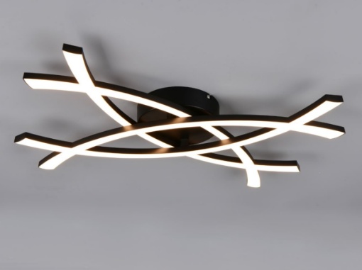 Immagine di Plafoniera Intrecciata Nera Pollock Led 22w 3000k Trio Lighting