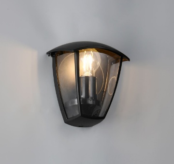 Immagine di Applique Da Esterno Nero Con Vetro Venta IP44 Trio Lighting