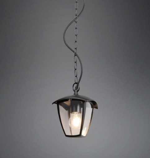 Immagine di Lampada A Sospensione Esterna Lanterna Nera Venta IP44 Trio Lighting