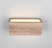 Immagine di Applique Esterna Biemissione Rettangolare Effetto Legno 2xE14 Mayenne Trio