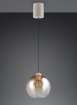 Immagine di Sospensione Moderna Sfera Vetro Ambra 25cm Liora Trio