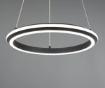 Immagine di Lampadario Led Anello Nero 45cm Per Tavolo 34w CCT Dimmerabile Amador Trio