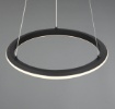Immagine di Lampadario Led Anello Nero 45cm Per Tavolo 34w CCT Dimmerabile Amador Trio