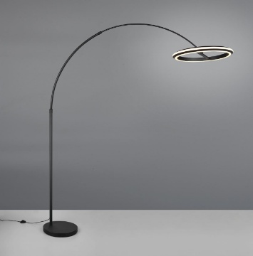 Immagine di Piantana Led Curva Arco Nero 21w CCT Dimmerabile Amador Trio