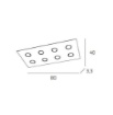 Immagine di Plafoniera Rettangolare Sottile 8 Luci Led Gx53 Area 1127 PL8R Top Light