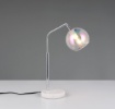 Immagine di Lampada Da Tavolo Cromo Con Sfera Vetro Iridescente Paxton Trio