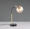 Immagine di Lampada Tavolo Ottone Nero Con Sfera Vetro Ambra Paxton Trio