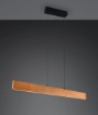 Immagine di Lampadario Lineare Legno 115cm Biemissione Led CCT Dimmerabile Edgewood Trio