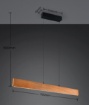 Immagine di Lampadario Lineare Legno 115cm Biemissione Led CCT Dimmerabile Edgewood Trio