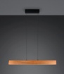 Immagine di Lampadario Lineare Legno 115cm Biemissione Led CCT Dimmerabile Edgewood Trio