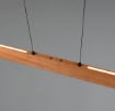 Immagine di Lampadario Lineare Legno 115cm Biemissione Led CCT Dimmerabile Edgewood Trio