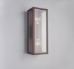 Immagine di Applique Esterni Rettangolare 2 Luci Ruggine Con Vetro IP44 Garonne Trio