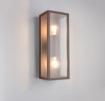 Immagine di Applique Esterni Rettangolare 2 Luci Ruggine Con Vetro IP44 Garonne Trio