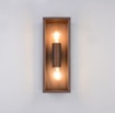 Immagine di Applique Esterni Rettangolare 2 Luci Ruggine Con Vetro IP44 Garonne Trio