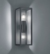 Immagine di Applique Squadrata Esterno Antracite Doppia Luce Vetro Trasparente Garonne Trio Lighting