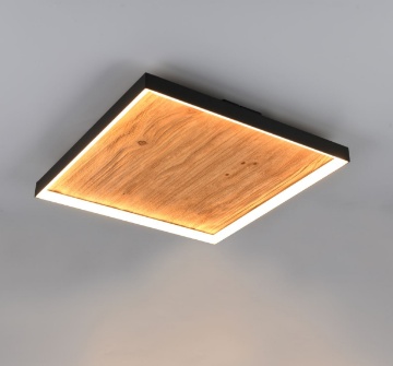 Immagine di Plafoniera Quadrata Legno Led Dimmerabile 41w 3000k Kalea Trio