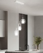 Immagine di Lampadario A Binario Vetri Trasparenti Per Tavolo Thelma Ondaluce
