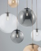 Immagine di Lampadario Cromo Globi Vetro Multicolor Gaia 6 luci