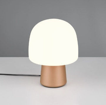 Immagine di Lampada Da Comodino Moka Fungo Vetro Bianco Steen Trio