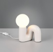 Immagine di Lampada Da Tavolo Ceramica Grigio Sfera Vetro Quinn Trio