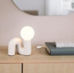 Immagine di Lampada Da Tavolo Ceramica Grigio Sfera Vetro Quinn Trio