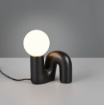 Immagine di Abat Jour Moderna in Ceramica Nera Con Sfera Vetro Quinn Trio