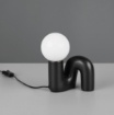 Immagine di Abat Jour Moderna in Ceramica Nera Con Sfera Vetro Quinn Trio