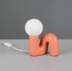 Immagine di Lumetto Ceramica Arancio Con Sfera Vetro Quinn Trio