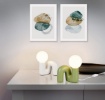 Immagine di Lumetto Ceramica Arancio Con Sfera Vetro Quinn Trio