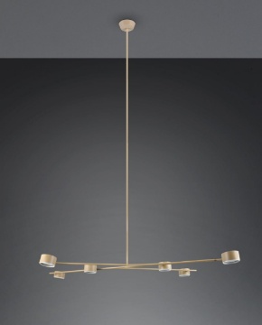 Immagine di Lampadario Moderno Da Tavolo Beige Con Faretti Ruotabili Coda Trio