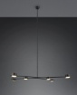 Immagine di Lampadario Coda Nero 6 Faretti Orientabili Per Tavolo Led Gx53 Trio