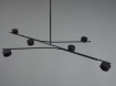Immagine di Lampadario Coda Nero 6 Faretti Orientabili Per Tavolo Led Gx53 Trio