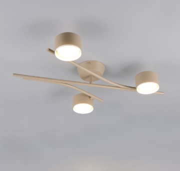 Immagine di Lampada Soffitto Beige Con 3 Faretti Ruotabili Led Gx53 Coda Trio