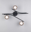 Immagine di Lampada Da Soffitto In Metallo Nero Oro 3 Faretti Orientabili Gx53 Coda Trio
