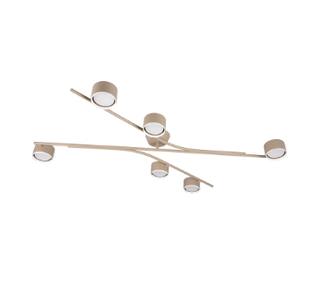 Immagine di Plafoniera 6 Faretti Orientabili Beige Coda Trio