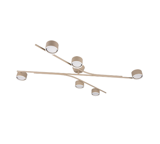 Immagine di Plafoniera 6 Faretti Orientabili Beige Coda Trio