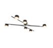 Immagine di Plafoniera Con 6 Faretti Orientabili Nero Oro Led Gx53 Coda Trio