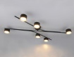 Immagine di Plafoniera Con 6 Faretti Orientabili Nero Oro Led Gx53 Coda Trio