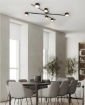 Immagine di Plafoniera Con 6 Faretti Orientabili Nero Oro Led Gx53 Coda Trio