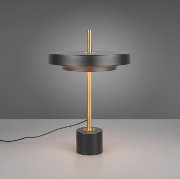 Immagine di Lampada Tavolo Keaton Nero Oro Led CCT Dimmerabile Trio