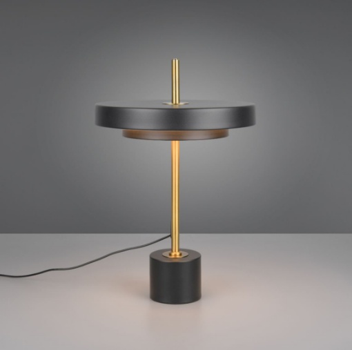 Immagine di Lampada Tavolo Keaton Nero Oro Led CCT Dimmerabile Trio