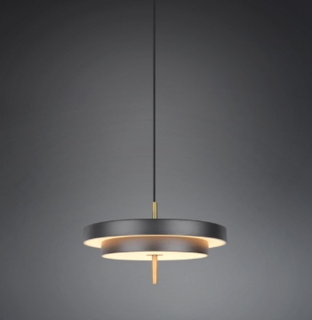 Immagine di Sospensione Nero Oro Per Tavolo Keaton Led Luce Regolabile Trio