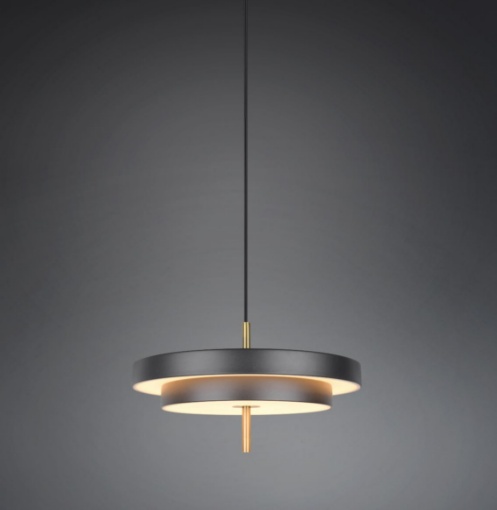 Immagine di Sospensione Nero Oro Per Tavolo Keaton Led Luce Regolabile Trio