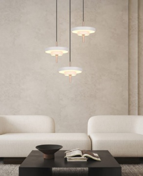 Immagine di Lampadario Rotondo Grigio Tre Dischi Led Dimmerabile CCT Keaton Trio